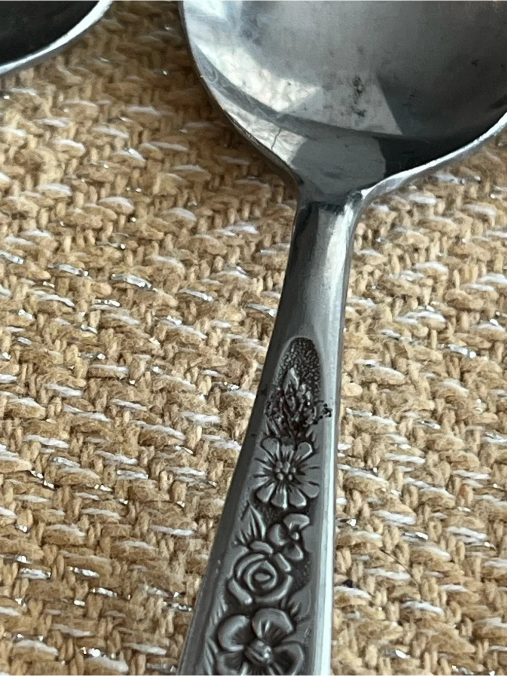 Vintage Floral Spoons (Like Jardinera) Stainless by INTERPUR (8pcs)